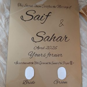 certificat mariage gravé - wdcréations
